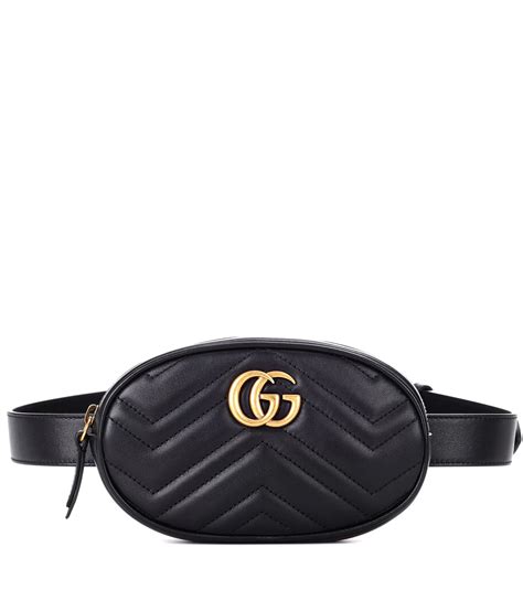 gucci grey belt bag|Gucci black leather belt bag.